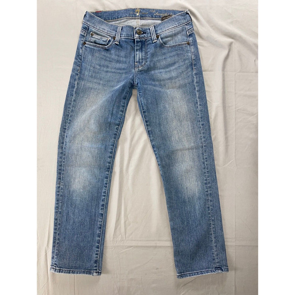 7 For All Mankind 'Crop Straight Leg' Stretch Denim Jeans. Size 24, GUC!! - Picture 1 of 5